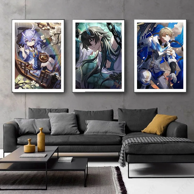 Gra wideo Honkai Star Rail Hot Anime Characters Gamer Posters and Prints Canvas Printing Wall Art Picture for Living Room Decor