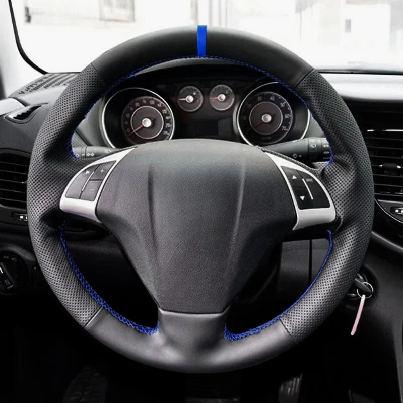 

Steering Wheel Leather Cover Trim Braids on Steering Wheel For Fiat Bravo Doblo Grande Punto Linea Qubo For Opel Combo 2012-2018