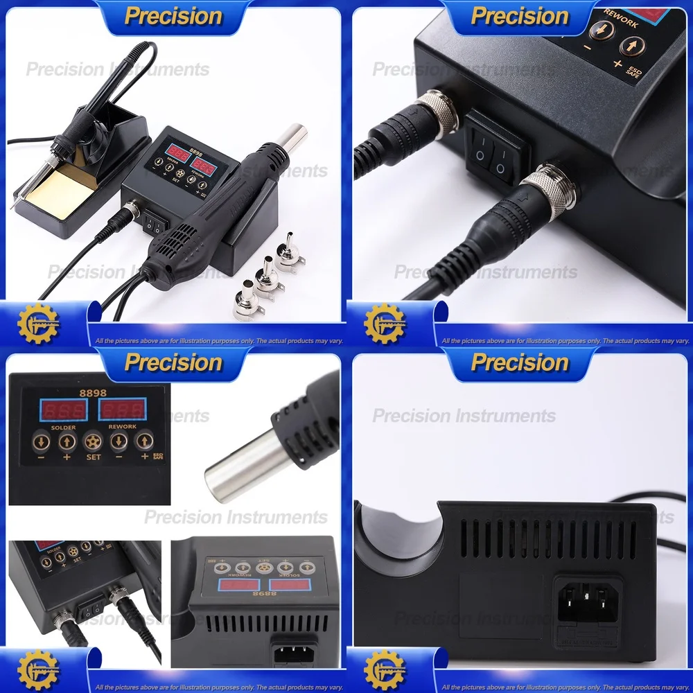 2026 شاشة ديجيتال مزدوجة التحكم في درجة الحرارة محطة سبيكة لحام 110 فولت 220 فولت مسدس هواء ساخن للحام وإزالة اللحام