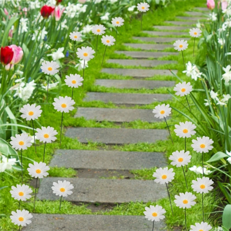 20 pz. Interni Esterni Pali da giardino Decorazione Fiore Cortile Pali Prato Pathway Ornamenti Bastone per vaso
