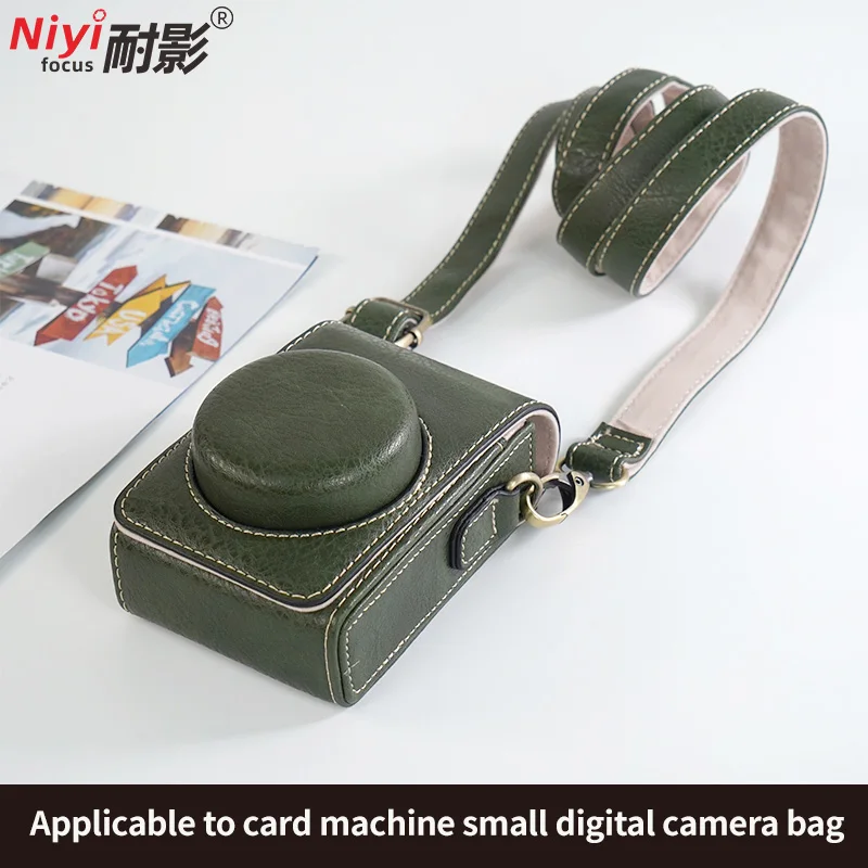 Buffalo Leather Camera Case Bag Cover for Canon SX730 G7X Mark II Sony ZV-1II ZV1F ZV1 Lumix LX10 LX15 LX9 GR 2 3 Nikon S6000