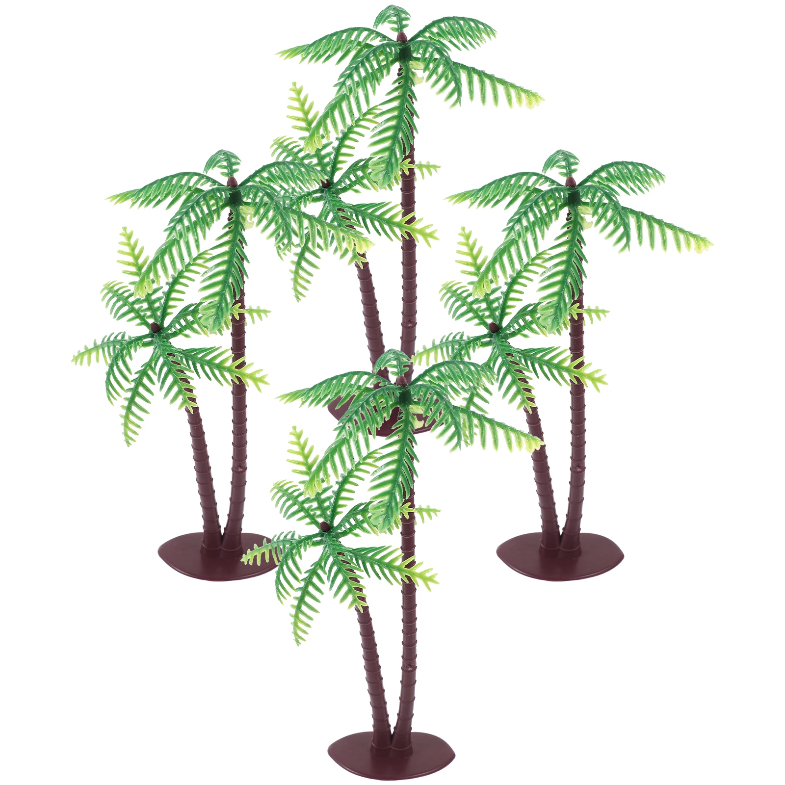 

4 Pcs Simulated Coconut Tree Decoration Accessories Mini Figurine Faux Plant Tabletop Landscaping Plastic Large Size Multi