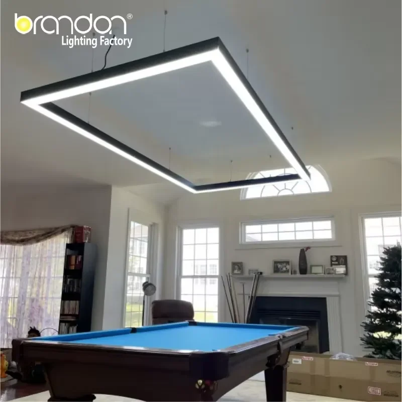 2026 New, High Quality Brandon Commercial 20W 40W 3CCT Rectangular Aluminum LED Linear Chandelier Light for Billiards Table