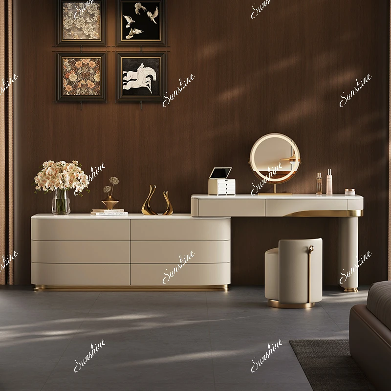 

Light luxury dresser, chest of drawers, integrated large bedroom, high-end Italian minimalist modern marble