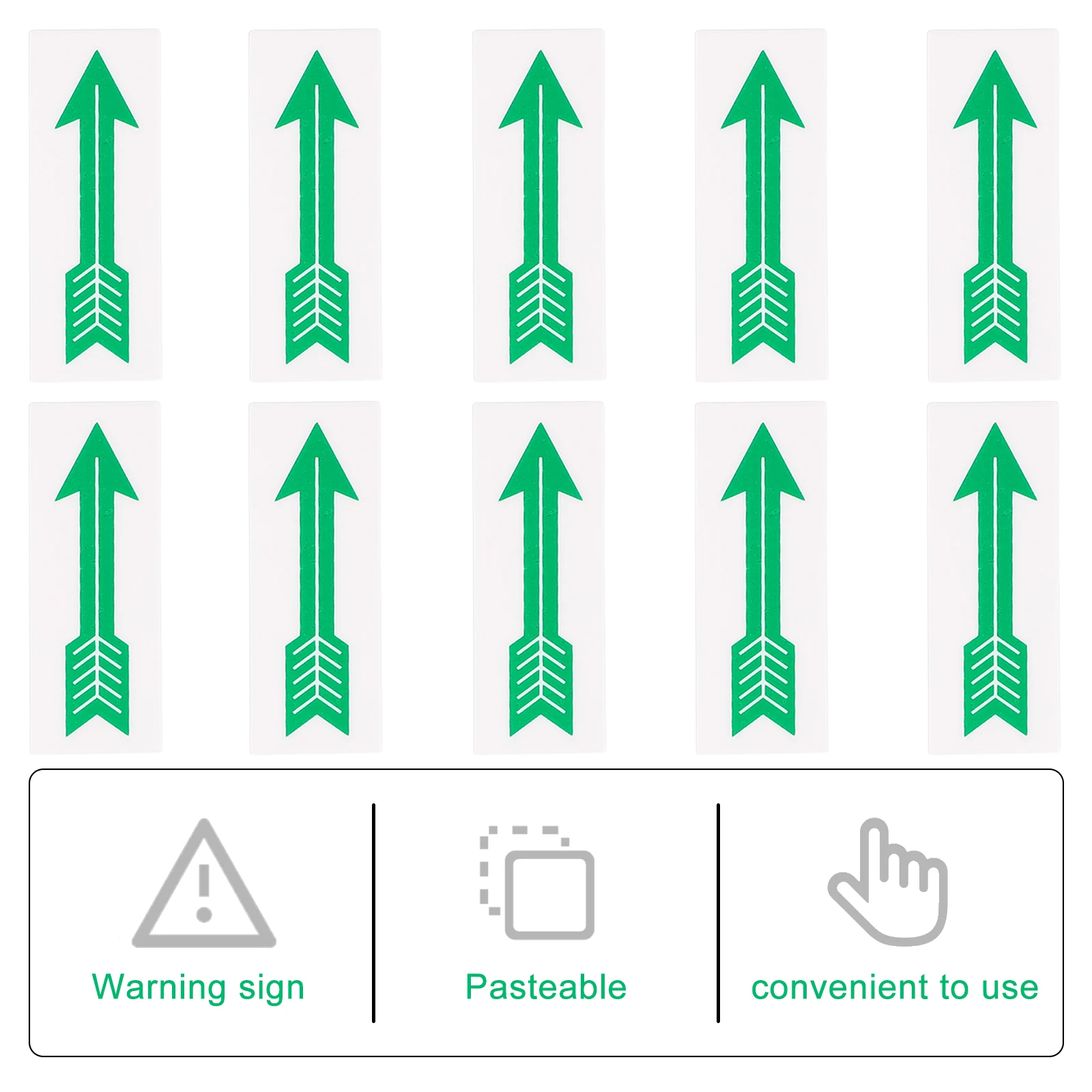 

10Pcs Arrow Caution Stickers Material Pipeline Indication Decals Practical Lasting Use