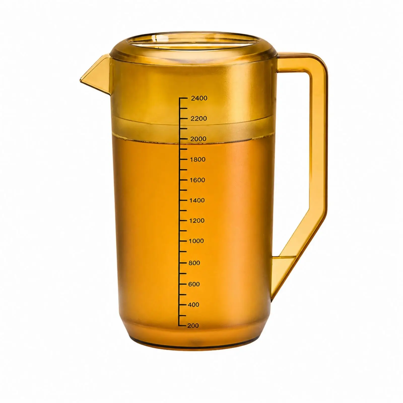 Plastic Pitcher with Lid Graduated Jug Thickened for Cafe, Homeowners