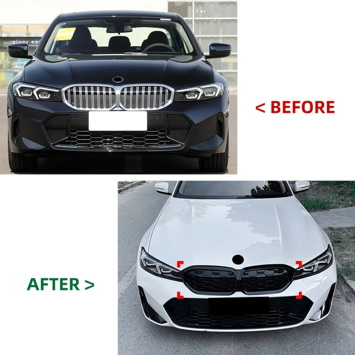Replacement Car Front Bumper Racing Grille For BMW 3 Series G20 G21 G28 LCI 2023+ 330i 320d M340i Diamond Style Car Front Grill view 3