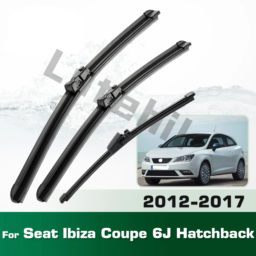 Scheibenwischer LHD vorne und hinten Wischerblätter-Set für Seat Ibiza Coupe 6J Schrägheck 2012–2017 Windschutzscheibe Windschutzscheibe Fenster 24 Zoll 16 Zoll 13 Zoll