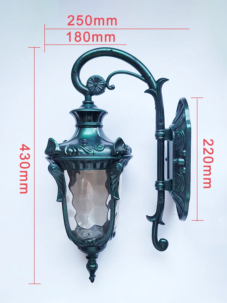 SANDIY Vintage Wall Light Outdoor Chandelier Porch Balcony Lamp Waterproof Sconces for Yard Garden Fence Bronze Retro Green E27