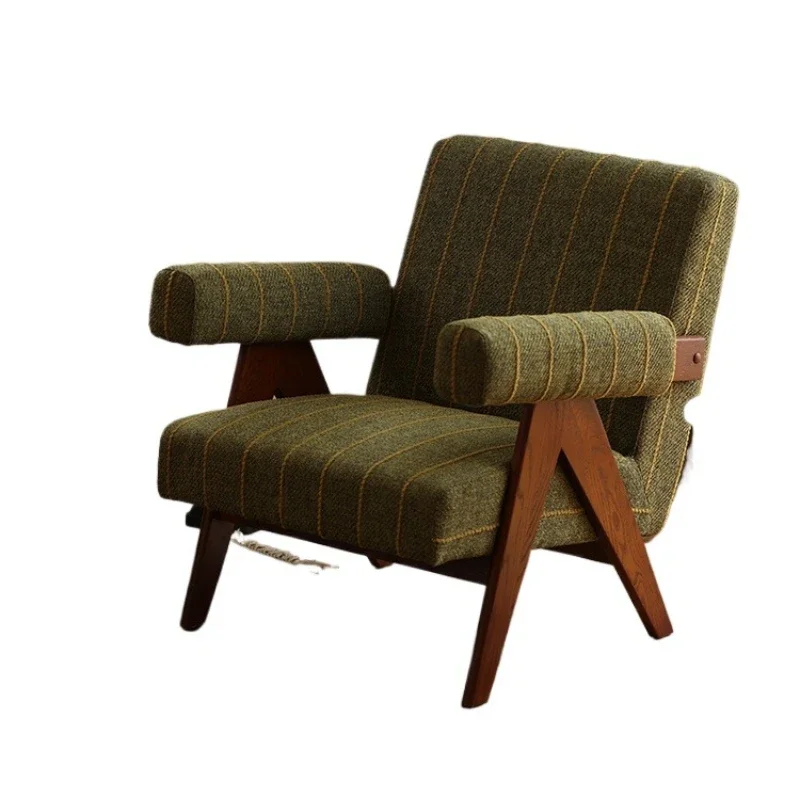 

British retro single sofa, casual fabric armrest single sofa