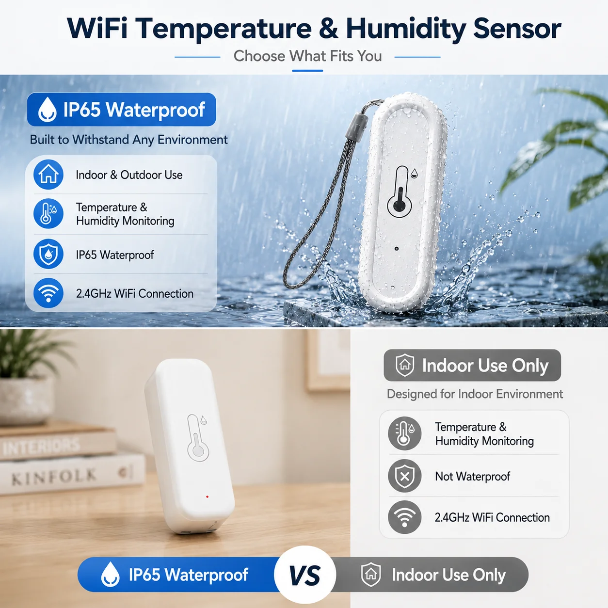 Tuya Smart Humidity Sensor Temperature Sensor WiFi Smart Life Smart Home Thermometer Work with SmartLife Yandex Alexa