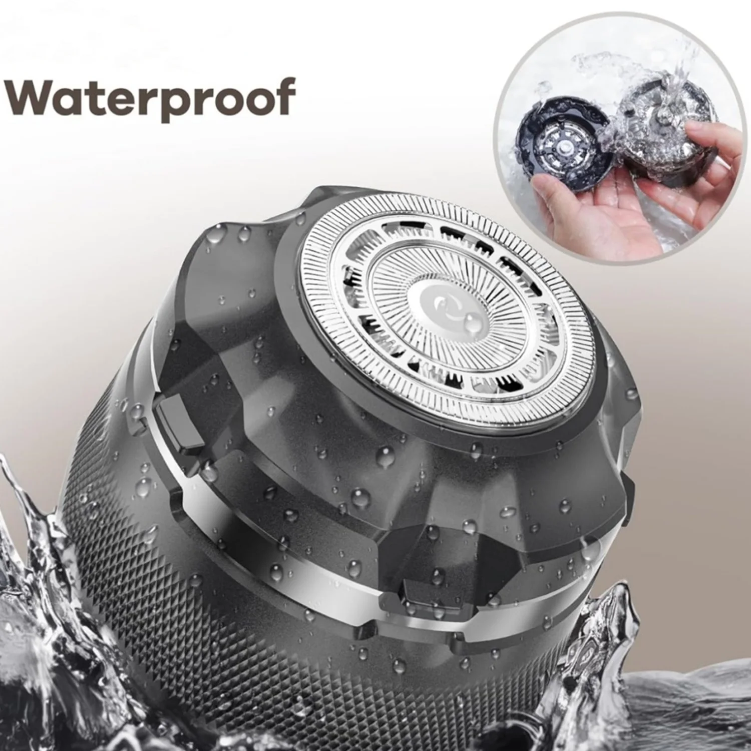 Rechargeable Electric Shaver for Men Single Head Powerful Hair Trimmer Wet/Dry Bald Beard Cutting Machine