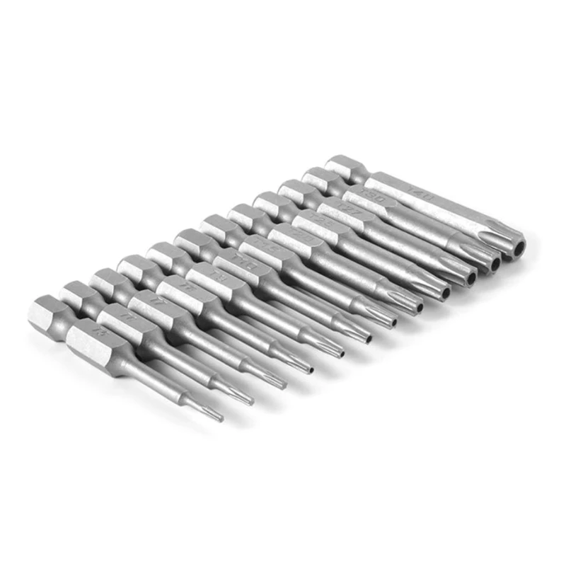 Mới 12 Chuôi Lục Giác T5-T40 Torx Đầu Tua Vít Bit Bộ Thuật Điện Dụng Cụ