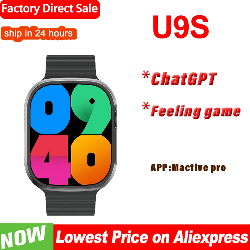 HOT U9S Sport Smart Watch Men  ChatGPT Bluetooth Call Motion Game NFC Compass GPS Route Tracking Smart Watch Women