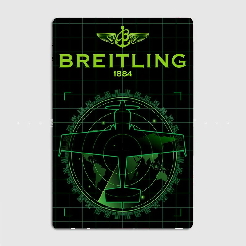 Breitling Retro Airplane Wall Decor  Metal Sign Wall Decor Club Bar Retro Pub Tin Sign Poster garage  Home Room Decoration Anime