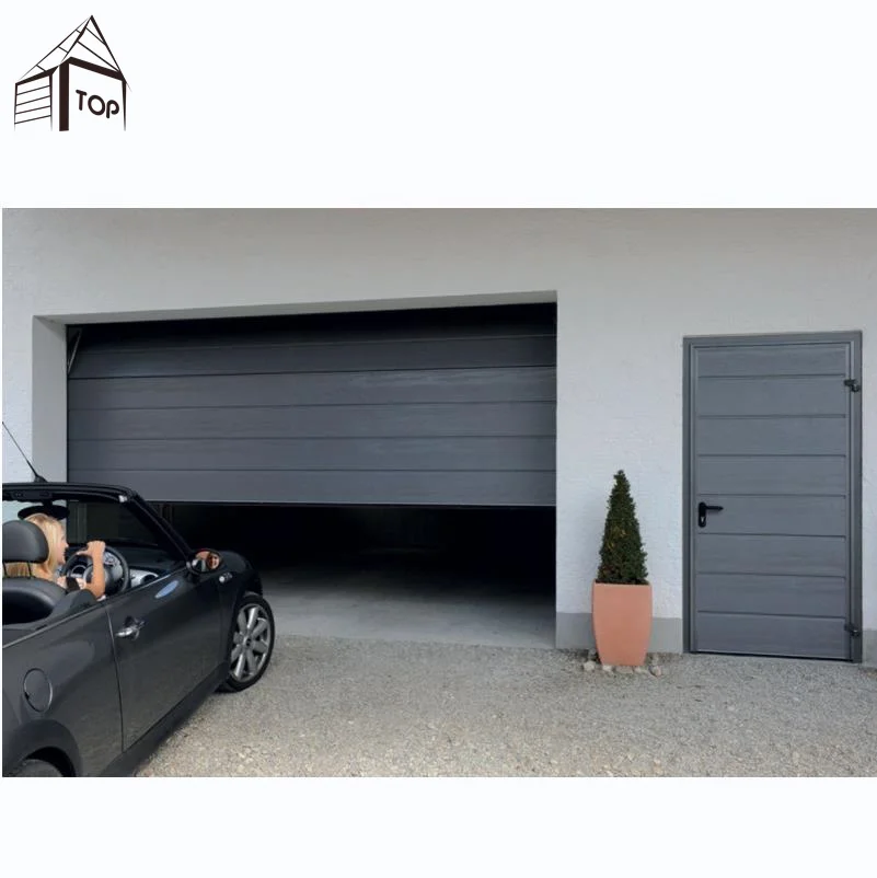 自動開閉式ガレージセクショナルドア、オーバヘッドガレージドア、16x7アルミ製耐風ガレージドア