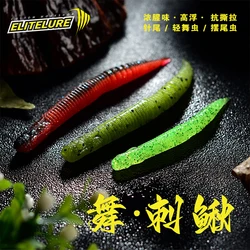 TANTA Soft Lures 63mm 83mm shrimp odor Additive Artificial Rubber Worm Silicone Straight Tail Snood for fishing Wacky Rig Bass