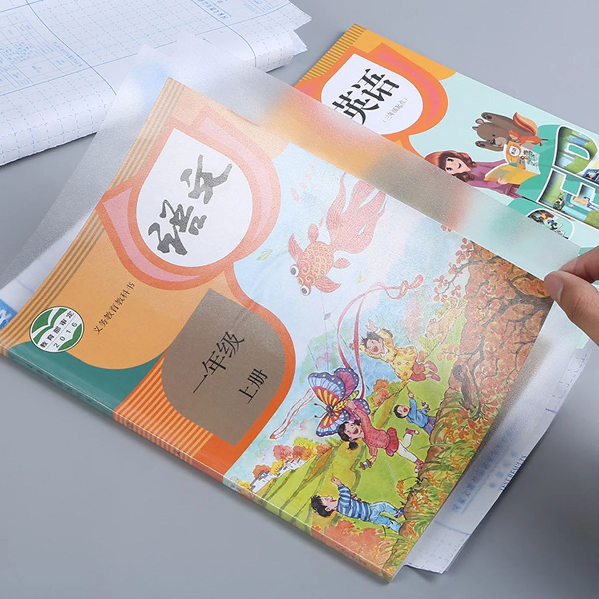 10 Pcs Self-adhesive Book Cover Jacket Film Clear Protector Protective Transparent Plastic Textbook Covers