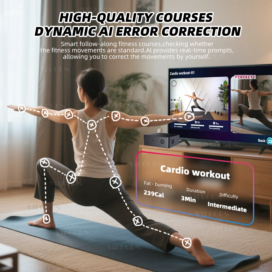 نظام اللعب النشط الذكي من VILCORN للأطفال والعائلات، وحدة تحكم ألعاب اللياقة البدنية التفاعلية مع ألعاب استشعار الحركة