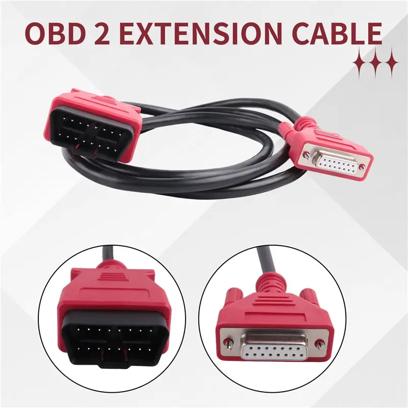 A85E-15Pin OBD2 Extension Cable For Autel Maxisys MK808 / MP808 / MS906 / MS908 / MK908, DB15 Pin Female To OBD 16 Pin Male Cabl