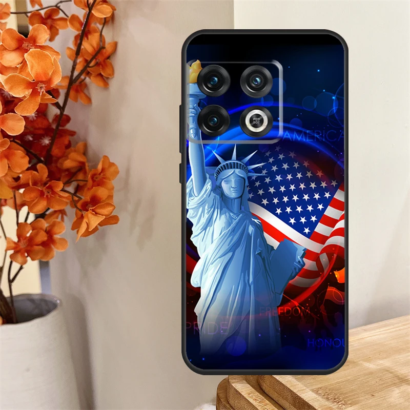 America Flag Statue of Liberty Case For OnePlus 11 8 9 10 Pro 8T 9R 9RT 10T Cover For OnePlus Nord 3 2T CE 2 Lite N10 N20