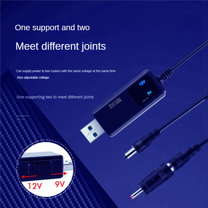 3X USB Boost Converter USB Step-Up Converter Cable DC 5V To 9V 12V 3.5X1.35Mm Connecter For Power Converter,1 Support 1-A74Z