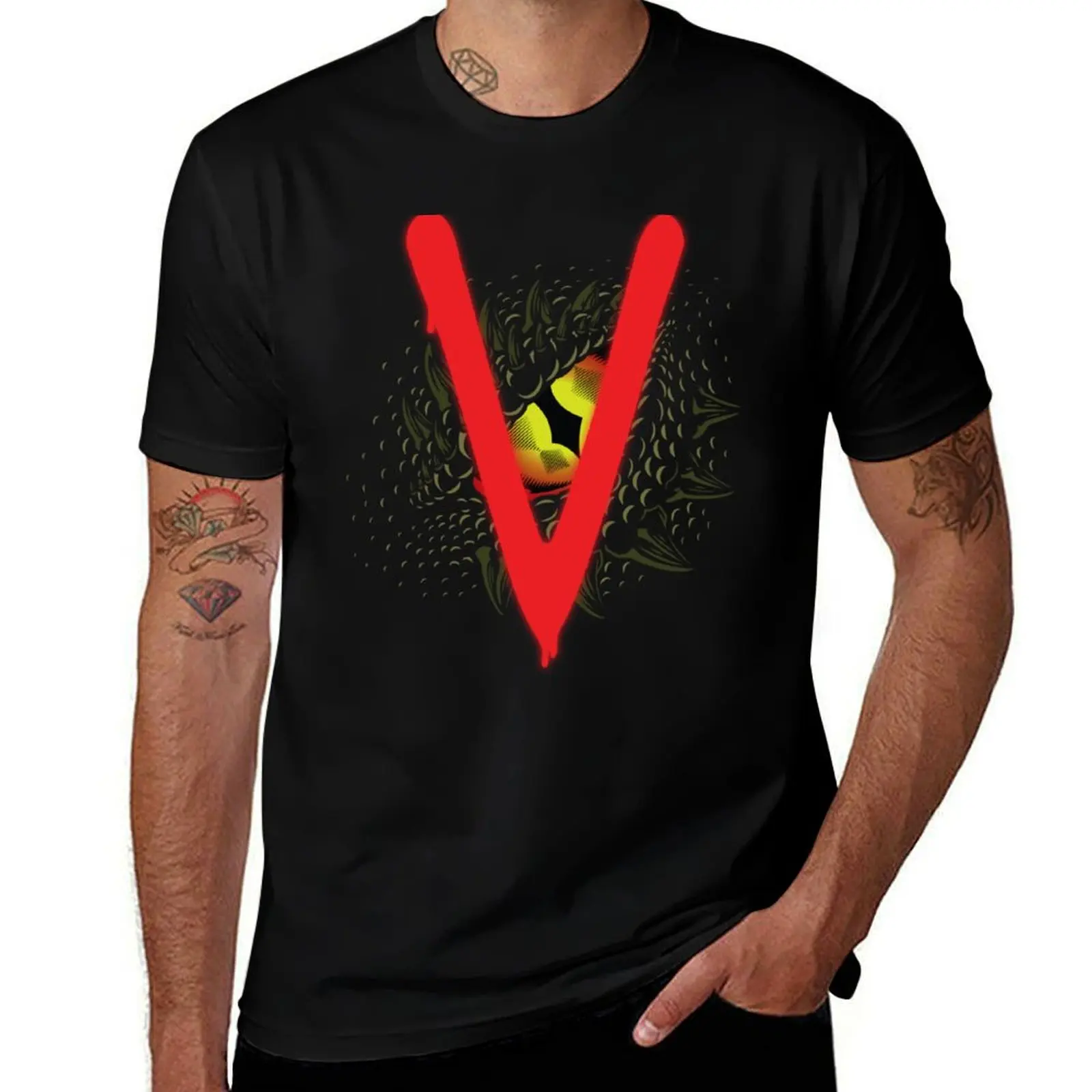 V - Visitors T-Shirt Daily Casual Short Sleeve Tee Shirt T-Shirt
