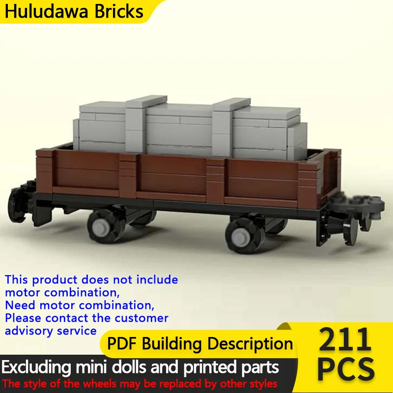 

Модель городской автомобиль MOC, строительные кирпичи, железнодорожный грузовой фрахт, плоский фургон, модульная технология, детские праздничные подарки, сборные игрушки, костюм