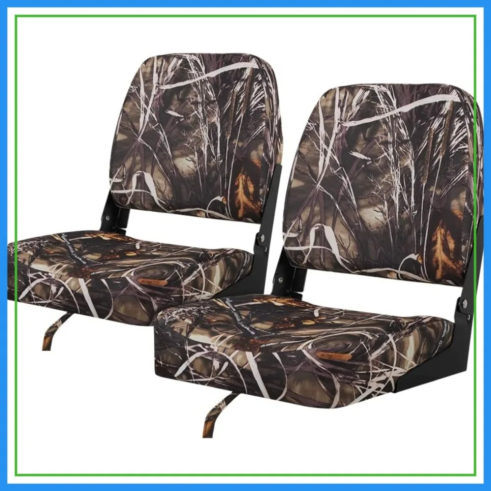 

MSC Fishing Folding Boat Seats, One Pair Pack (S101 Camo) - Lightweight & Portable