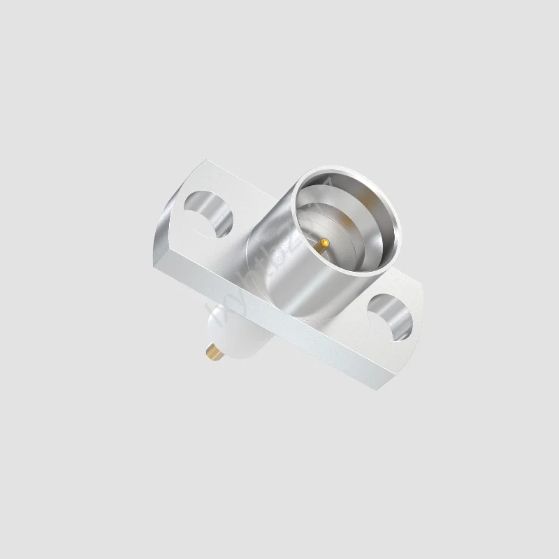 SMP-JFD full escapement two-hole flange connector hole spacing 7.6mm outer conductor plated ternary medium 4 pins length 2mm