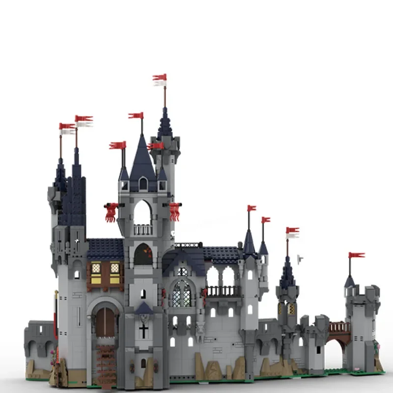 Nieuwe 2543 Stuks Moc Europese Middeleeuwse Street View Falcons Kasteel Palatial Model Diy Creatieve Ideeën Speelgoed Verjaardagscadeautjes Aangepaste Puzzel