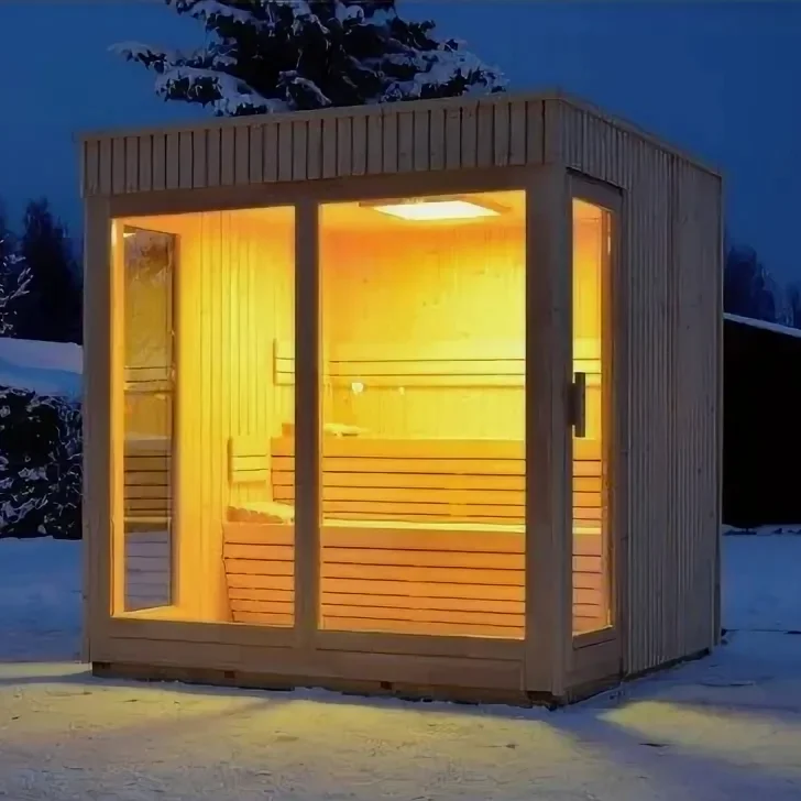 OEM Premium 2-4 Person Modern Luxury Dry Wet Steam Sauna Solid Wood Outdoor Room for Home & Garden for Villas