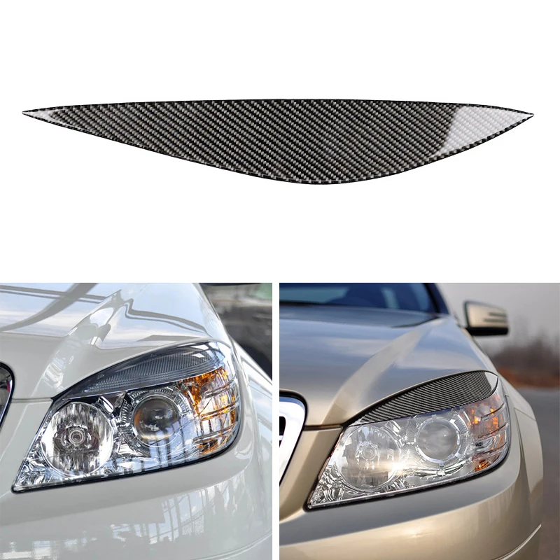 

For Mercedes-Benz C Class W204 C180 C200 C260 C300 C63 Car Headlight Trim Lamp Eyebrow Head Light Eyelid Eyebrows Stickers 08-11