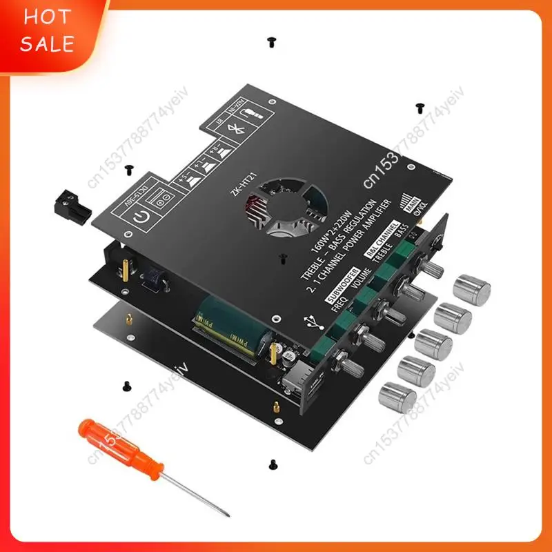 

ZK-HT21 2,1-канальный TDA7498E 160WX2 + 220 Вт Bluetooth цифровой модуль усилителя мощности сабвуфер высокого и низкого тона A62X