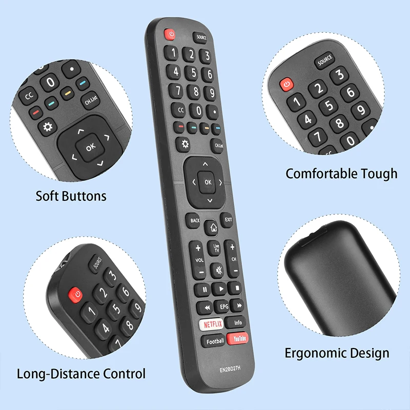 EN2BD27H Remote Control For Hisense TV H32A5840 H43AE6030 H32B5600 H39AE5500 H40B5600 32A5605 32E5600 39A5605 40E5600 43A5605