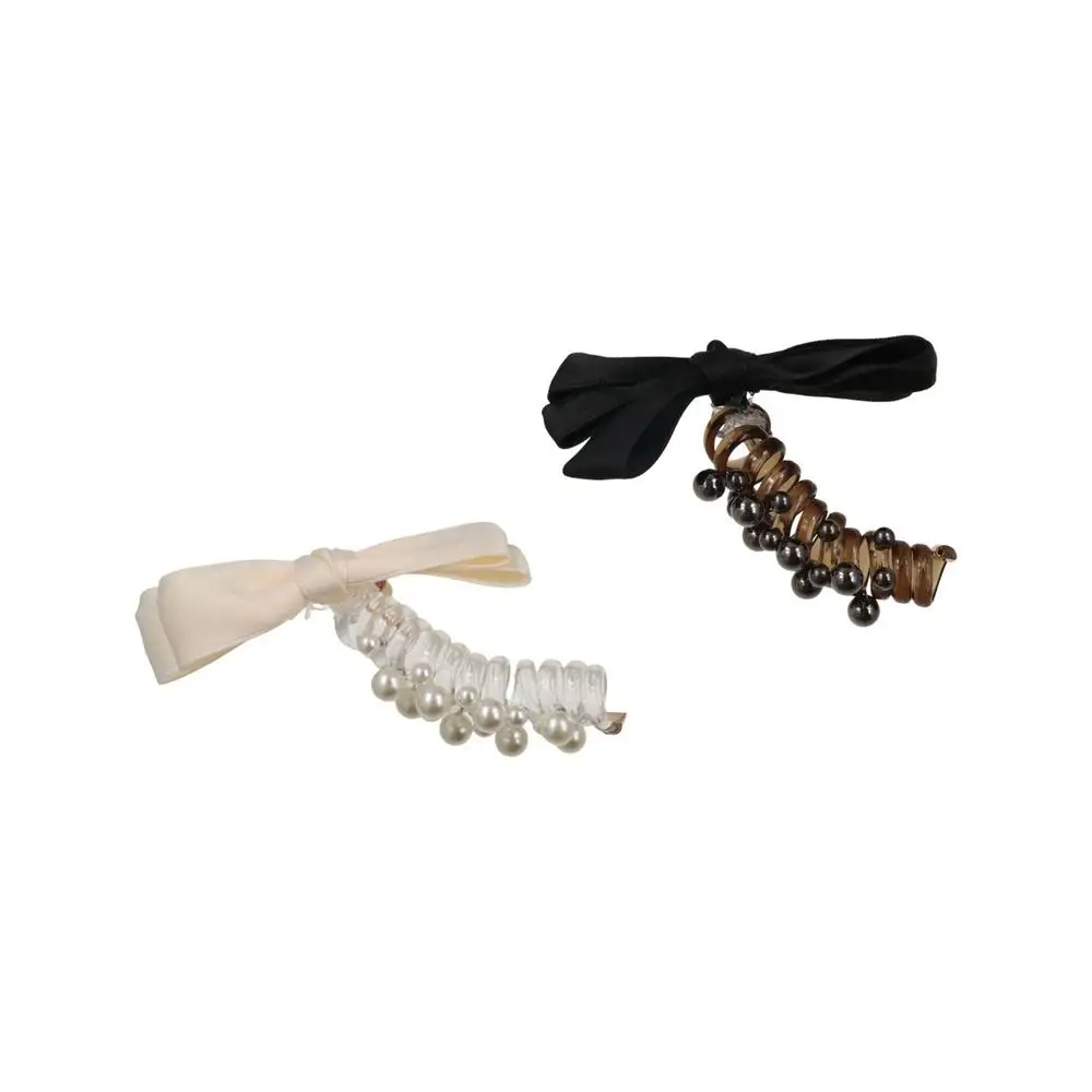 

High Elastic Bow Bubble Braided Head Rope Hair Band Pearl Spiral Coil Rubber Band Ponytail Holder Hair Accessories