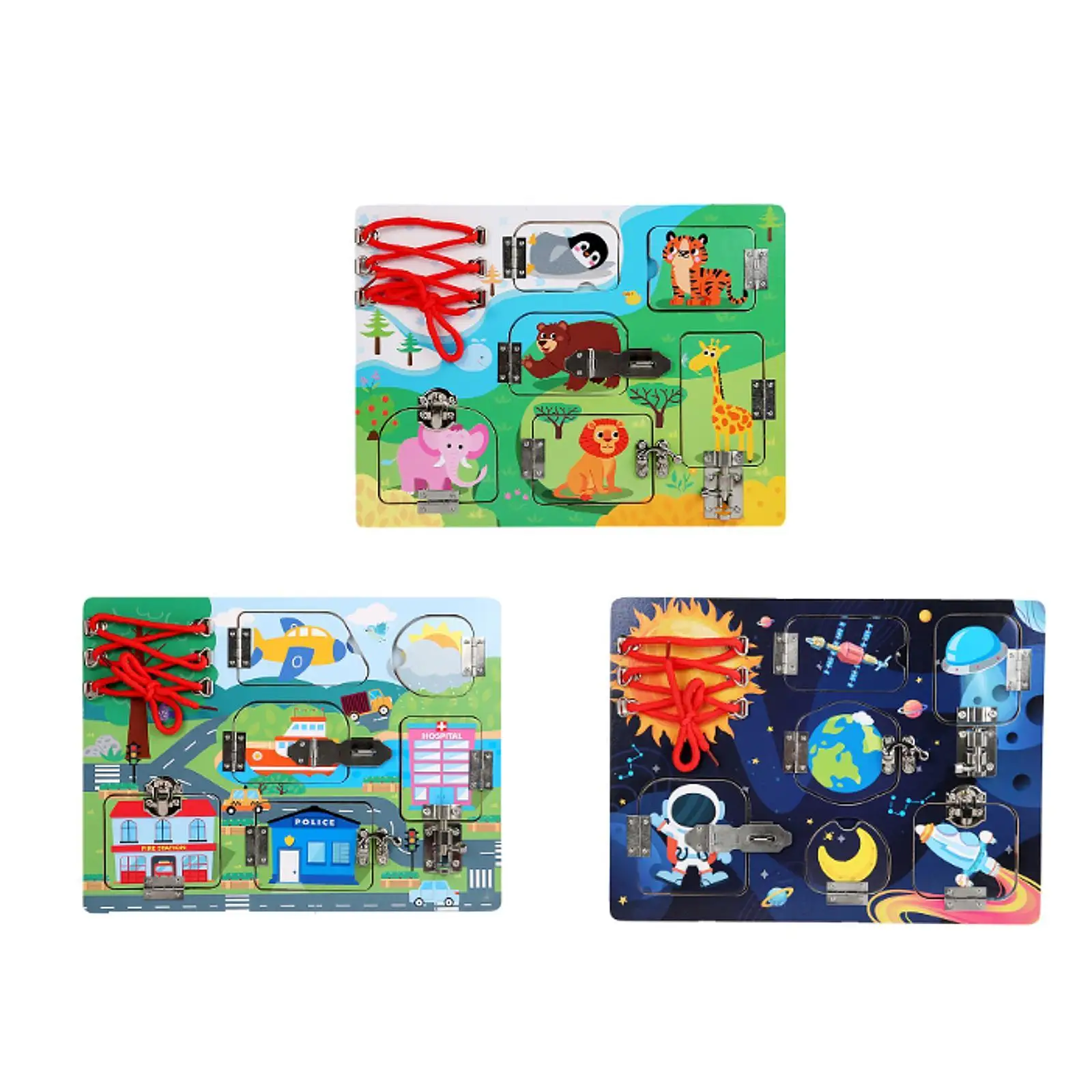 لعبة مونتيسوري التفاعلية المصنوعة من الخشب للأطفال، نشاط التعلم التعليمي