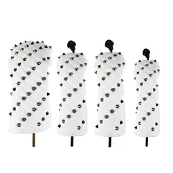 Golf Headcover Voor Driver Fairways #3 #5 Hybrides Pu Lederen Klinknagel Stijl Golf Beschermhoes 1Pcs