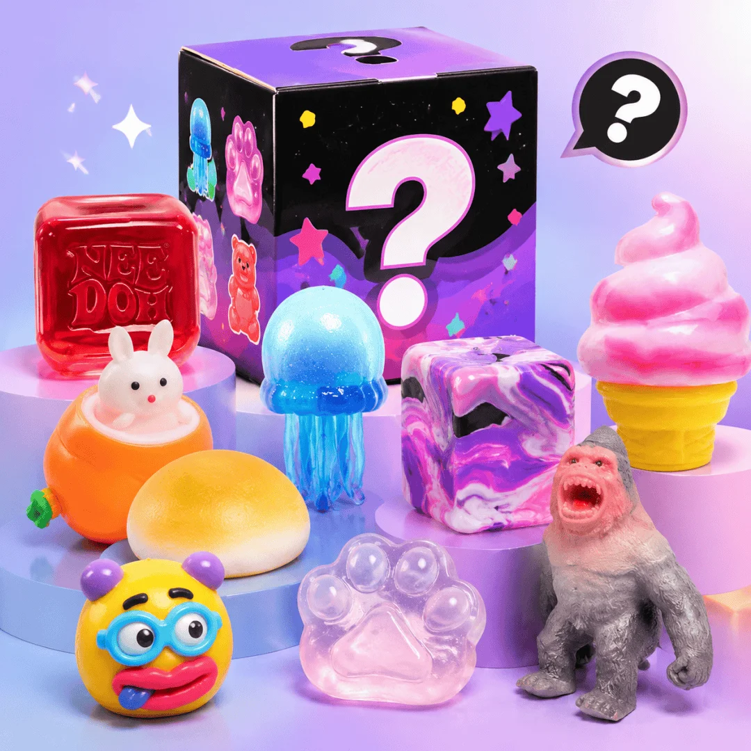 Collectible Novelty Mystery Blind Box Crystal Pastel Cat Paw Squishy Mochi, Simulated Strawberry Pastry Squeeze Toy, Classroom Sensory Vent Toy