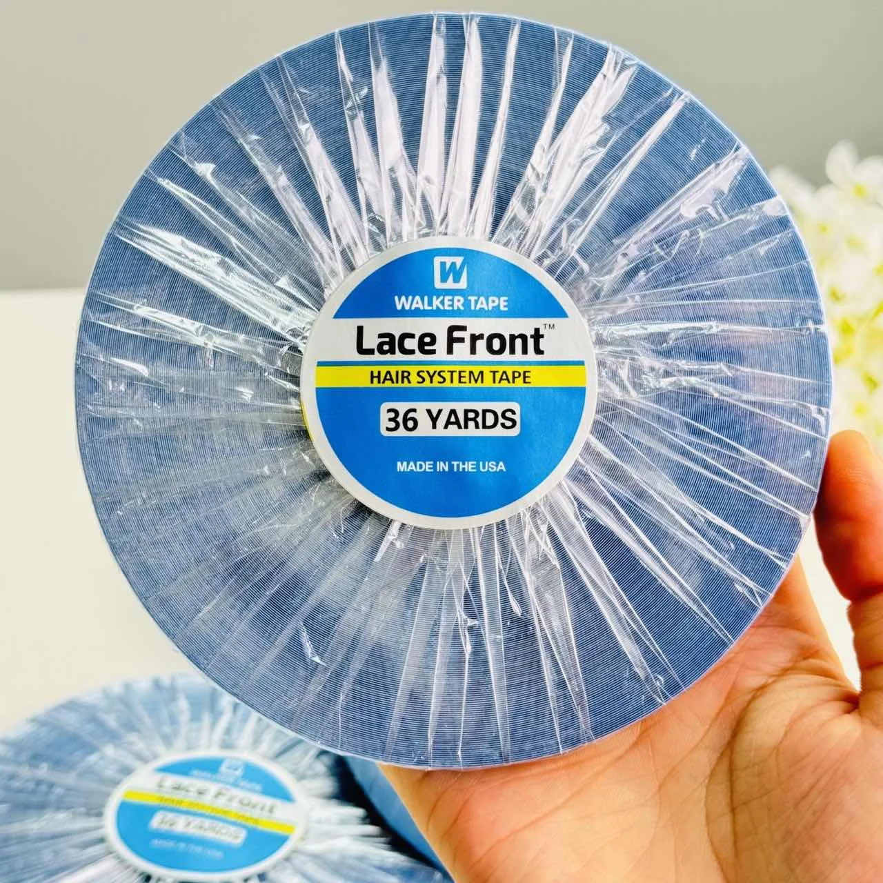 1 Roll 36 Yard Walker Blue Lace Front Hair System Tape Double Side Adhesive Tape Roll for Wig Toupee Hair Extensions