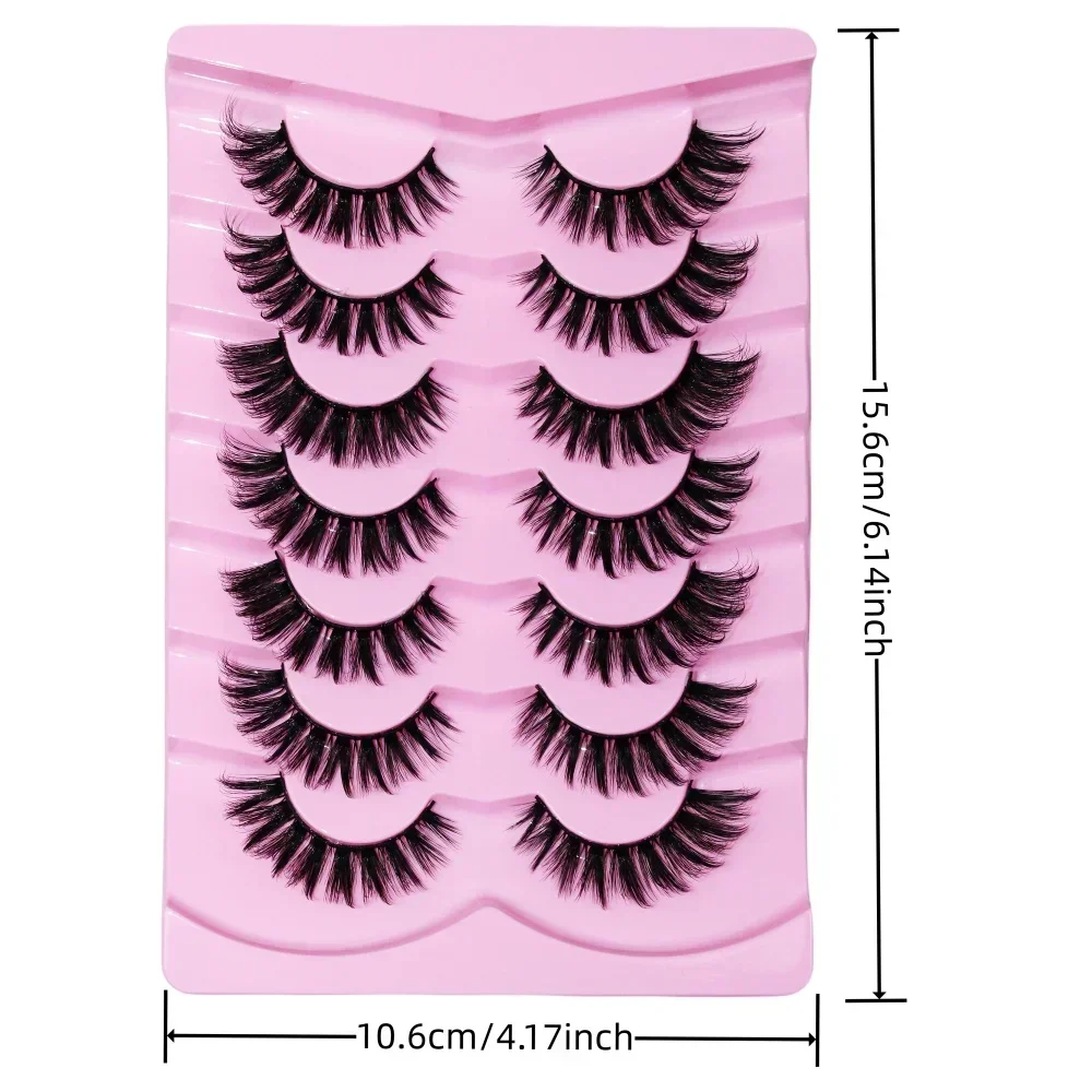 7 Pairs Fluffy Thick False Eyelashes Volume Faux Mink Fluffy Lashes Dramatic D Eye Lashes look like Lash Extension  Lashes Pack