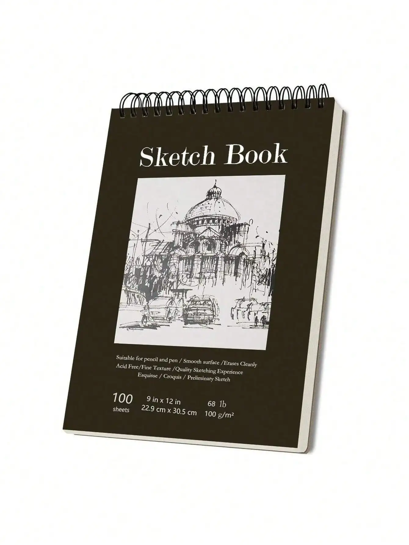 100枚入りスパイラル綴じスケッチブック – 学生やアーティスト向けの無酸性アートパッド