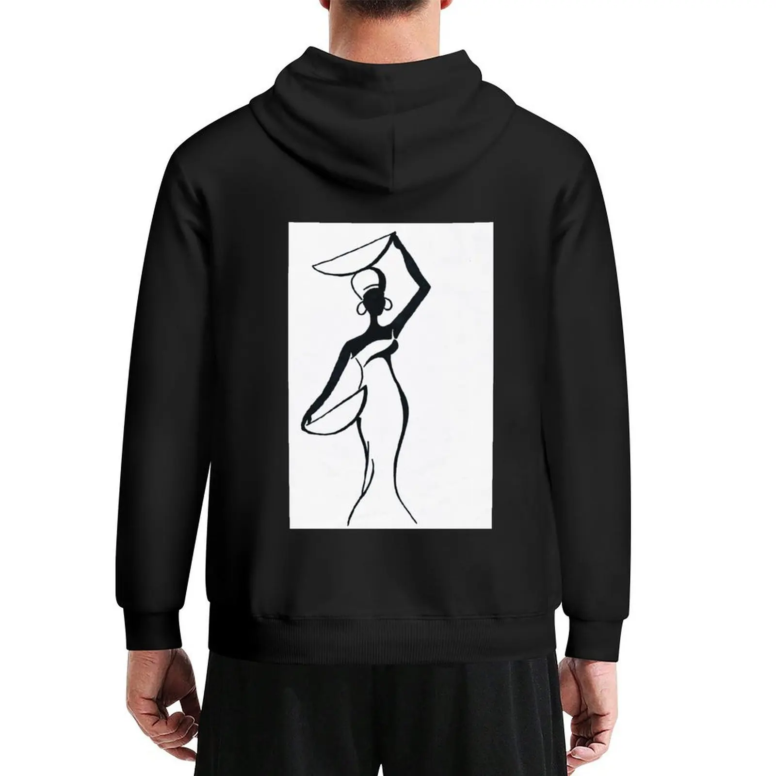 

African Woman with Baskets Hoodie mens clothing winter clothes fashion men korean autumn clothes designer hoodies