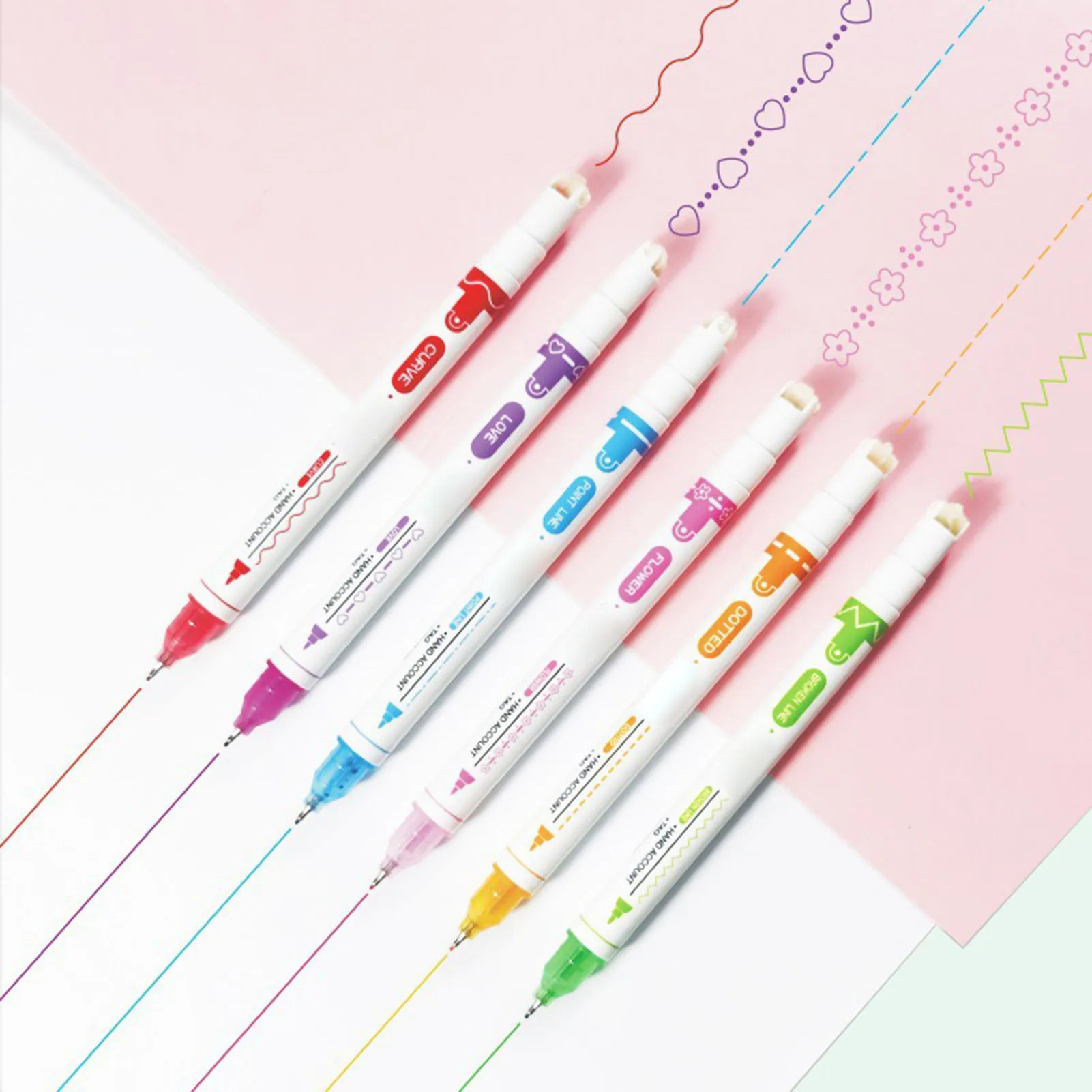 

8 Color Marking Pen Curve Shape Marker 2 Sets Versatile Usage Comfortable Grip Classical Colors for Art Design Scrapbook
