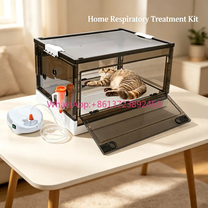 Pet Oxygen Chamber Foldable Breathable Container For Dog Cat Oxygen Therapy Atomization And Pet Drying Treatment