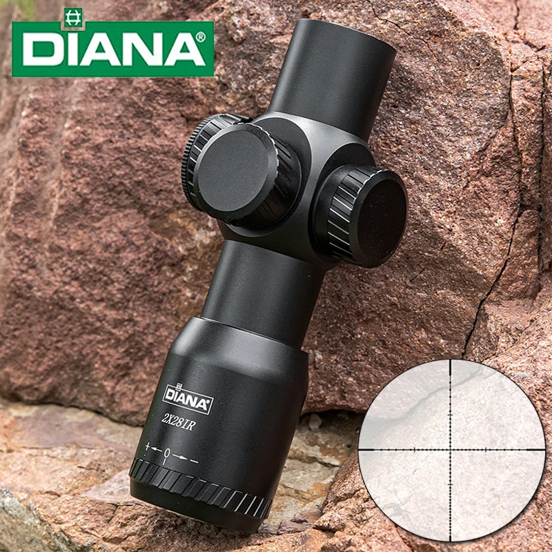 DIANA 2x28 Compact Optical Sight with Clear Crosshair Scope for Outdoor Sports