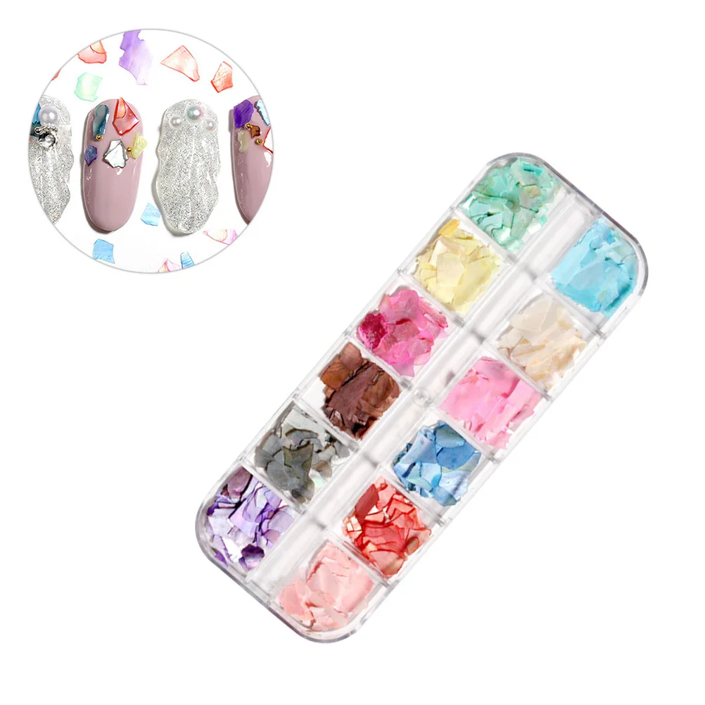 

1Set Colored Shell Nail Art Stickers Fashionable Manicure Decals DIY Nail Sequins for Christmas Halloween Manicure Decals