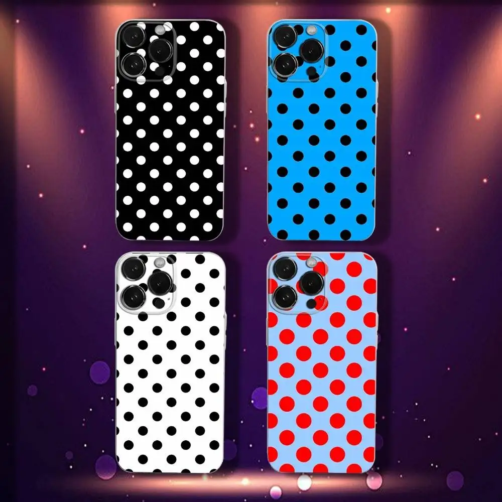 

Minimalist Polka Dot Pattern For iPhone 17,16,15,14,13,12,11,Pro,Max,Plus,E,SE4,Air,Mini Transparent Phone Case Cover
