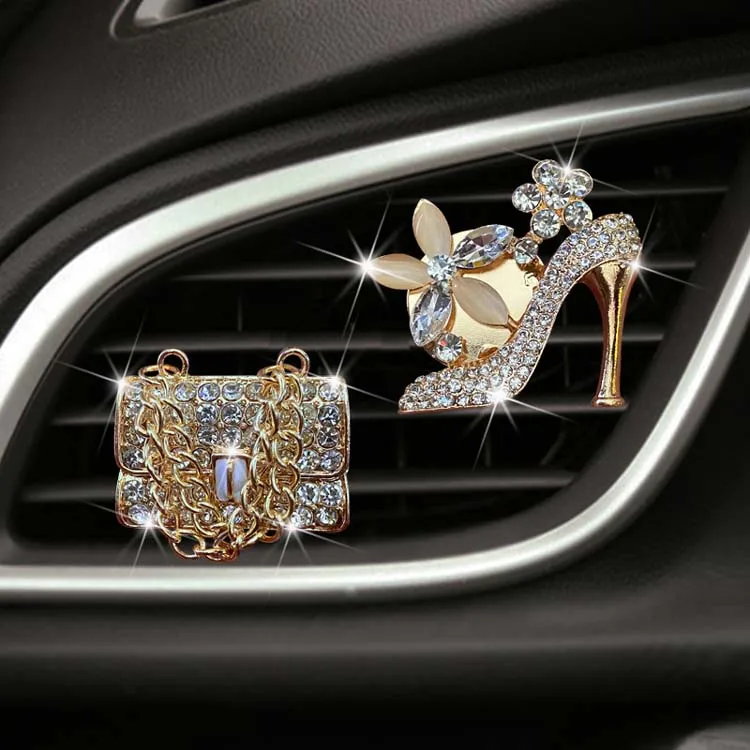 

Variously Shaped Bling Rhinestone Car Decoration Perfume Clip Car Fragrance Diffuser Air Freshener Car Vent Clips