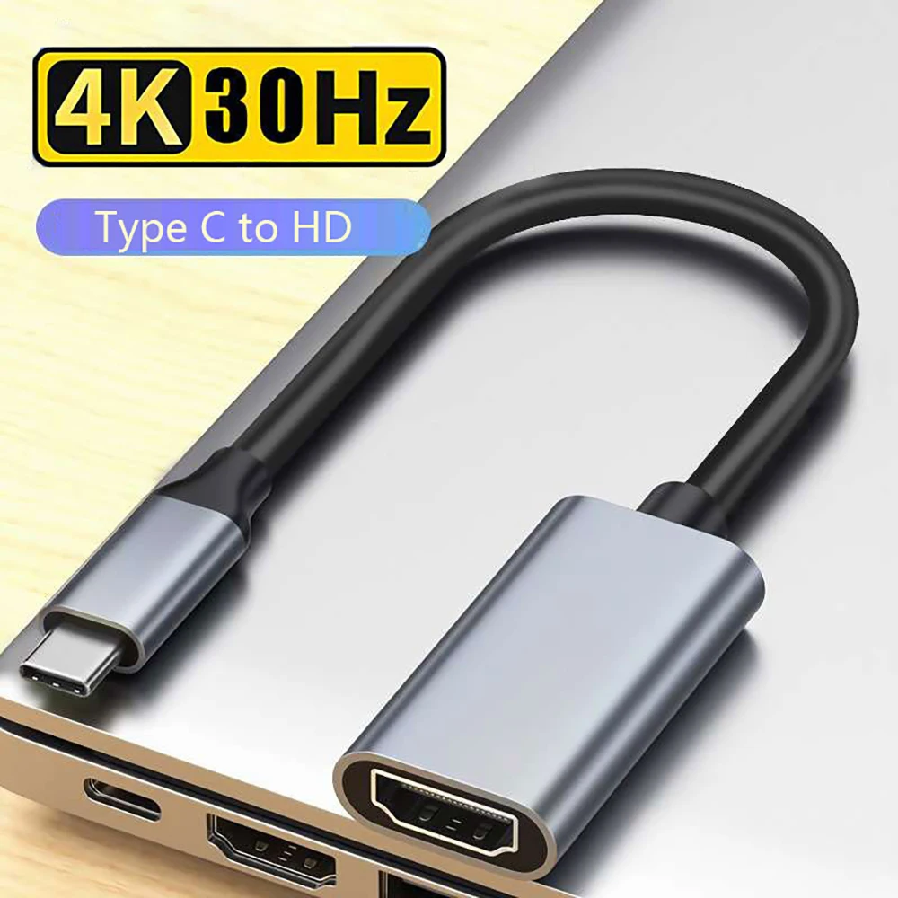 Type C to hd Adapter Converte Cable for Laptop Tablet TV MacBook Pro 4K Adapter USB 3.1 Male to HDTV Female Converter Cable